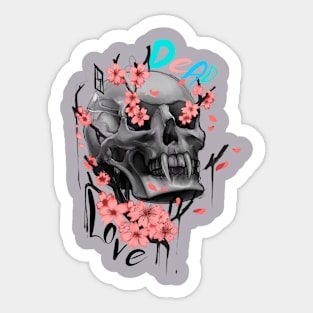 Dead Love Skull Sticker